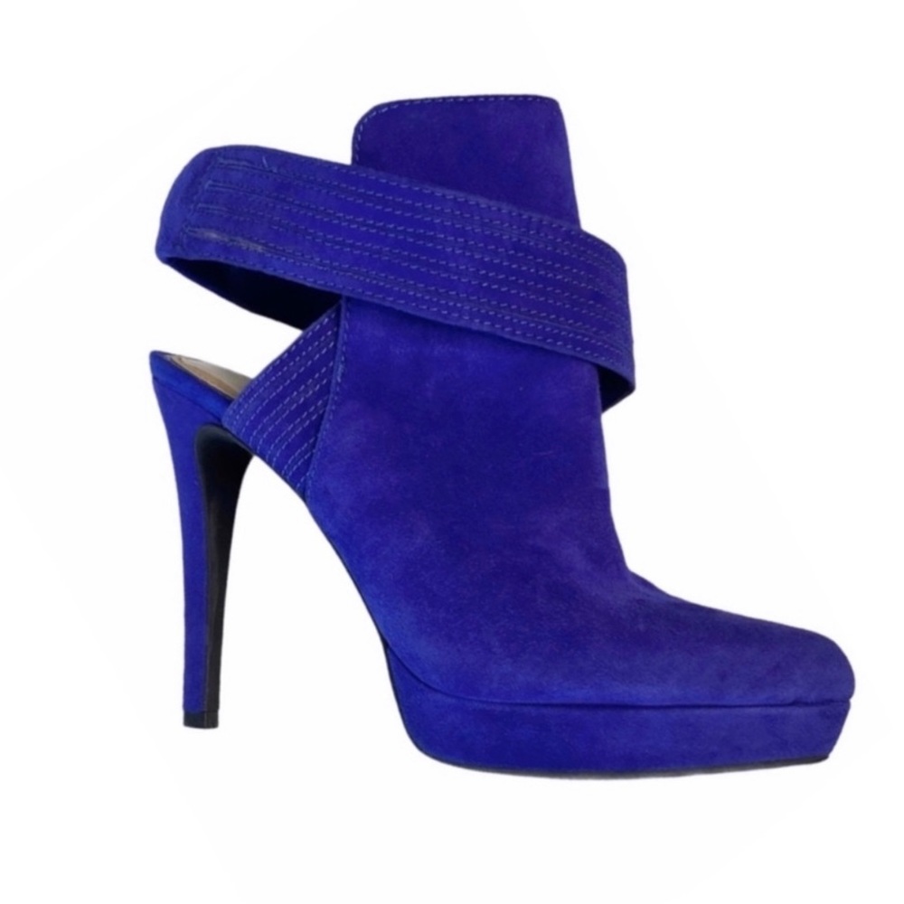 new Gianni Bini ♥︎ Suede Ankle Wrap Platform Slingback Stilettos Heels ♥︎ Cobalt - Picture 15 of 16